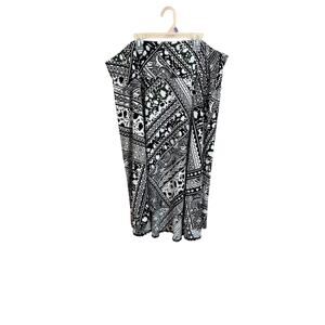 Roz & Ali Black, White and Green Skirt - Women’s 1XL